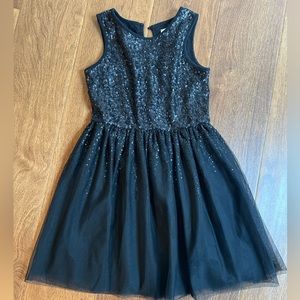 Little girl black sequins dress